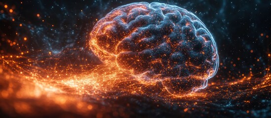 Wall Mural - Fiery Brain Abstract.