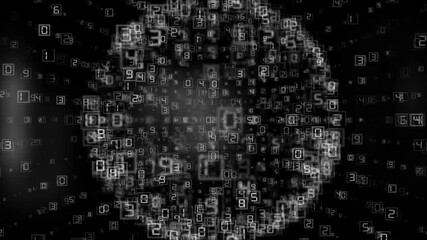 Green vintage matrix data code forms a binary pattern and a digital texture for a technology-themed backdrop