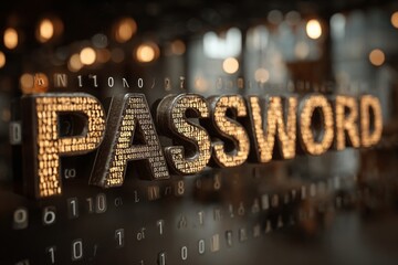Password formed by binary code protecting computer data, secure login and access