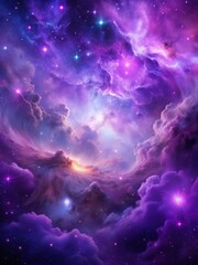 Wall Mural - Vibrant purple nebula with swirling clouds of gas and dust