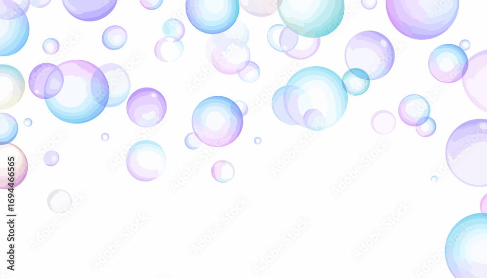 Floating Bubbles Background with Pastel Colors.