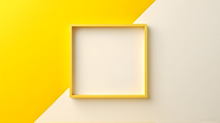 minimalist yellow and beige background with a blank frame