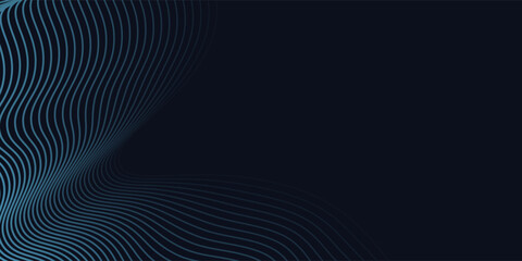 A dynamic and abstract digital design with flowing blue waveforms against a dark background,smooth, curving lines and dotted patterns that create a sense of movement and energy.