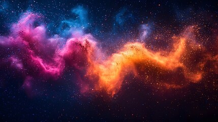 Wall Mural - vibrant cosmic nebula with colorful swirling clouds and glowing stars in deep space
