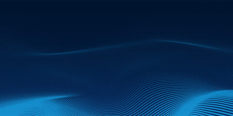 Abstract blue background of points. Cyber particles. Big data stream simple modern art design