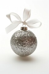 Wall Mural - silver christmas ball christmas holiday silver.