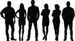 © Gulnaz - Silhouette of Six Business People Standing SidebySide on a White Background
