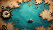 © Viktor - Antique map illustrates ocean voyage with compass, ship sailing across turquoise waters. Textured vintage parchment shows uncharted lands, sea routes, evoking adventure, exploration. Nautical theme