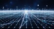 © zava zavi - An abstract digital grid of luminous points and lines extends under a starry sky with data streams and rising symbols