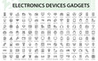 © artnazu - Professional Electronics Devices and Gadgets Line Icon Collection – Minimal creative vector pack of desktop, laptop, tablet, and gadget technology illustrations