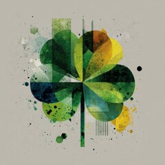 Wall Mural - Modern Graphic Design for St. Patrick's Day Featuring Mini Elements