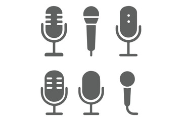 Wall Mural - microphone icon set. different microphone collection. vector