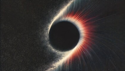 Wall Mural - A mysterious abstract digital artwork featuring a dark space transitioning into a swirling vortex of grainy textures