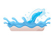 © zubaida - Transparent vector water splash and wave on light background,Crown water Liquid splash transparent,Water splashes with droplets, swirling and flowing on a white background. Suitable for refreshing,