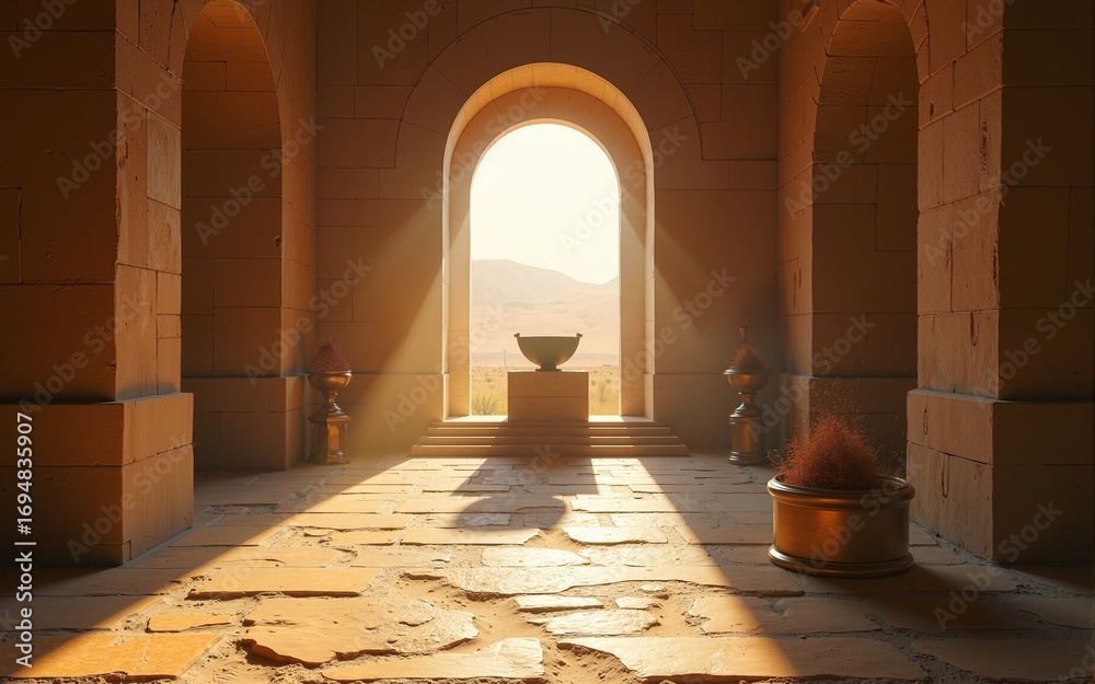 View inside the Holy Place of the Sanctuary described in the book of ...