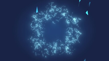 Wall Mural - Abstract plexus background of lines and dots connected in the space. Digital technology network, science, medicine, finance, and economy background. Big data, engineering, future technology. 4k.