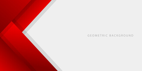 Wall Mural - Abstract geometric shape background, modern red and white background for banner, poster, cover, brochure, flyer, website