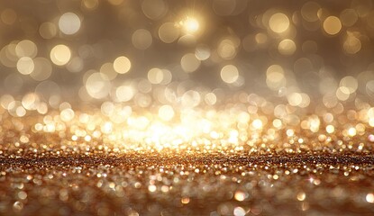 Golden glitter background with bokeh