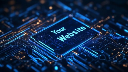 Futuristic 3d virtual interface engaging digital presentation on dark blue and black background