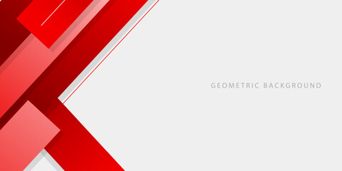 Wall Mural - Abstract geometric shape background, modern red and white background for banner, poster, cover, brochure, flyer, website