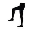 © Mst - Black silhouette of a person standing with one knee raised high