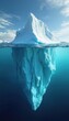 © Viktor - Iceberg metaphor illustrates conscious, subconscious mind. Visible tip above water contrasts with vast hidden underwater mass. Represents psychology, thought, perception, inner depths of psyche.