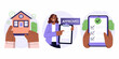 © Sanjoy - Illustration of a home purchase process with approval and checklist on a phone