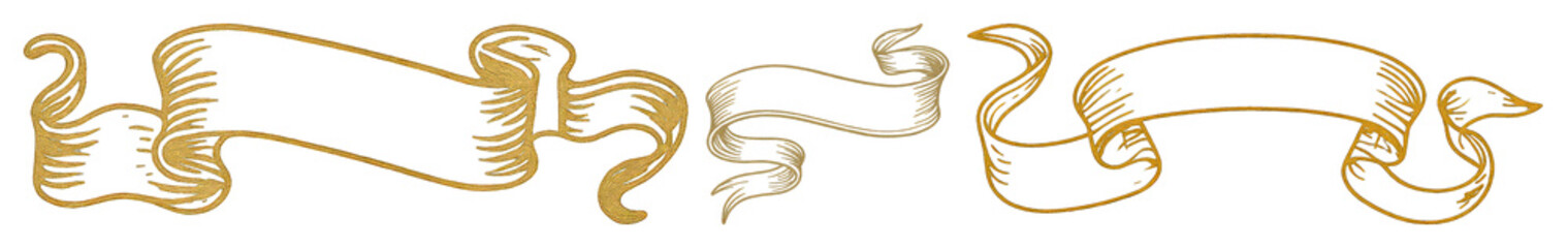 Wall Mural - Elegant golden decorative flourishes
