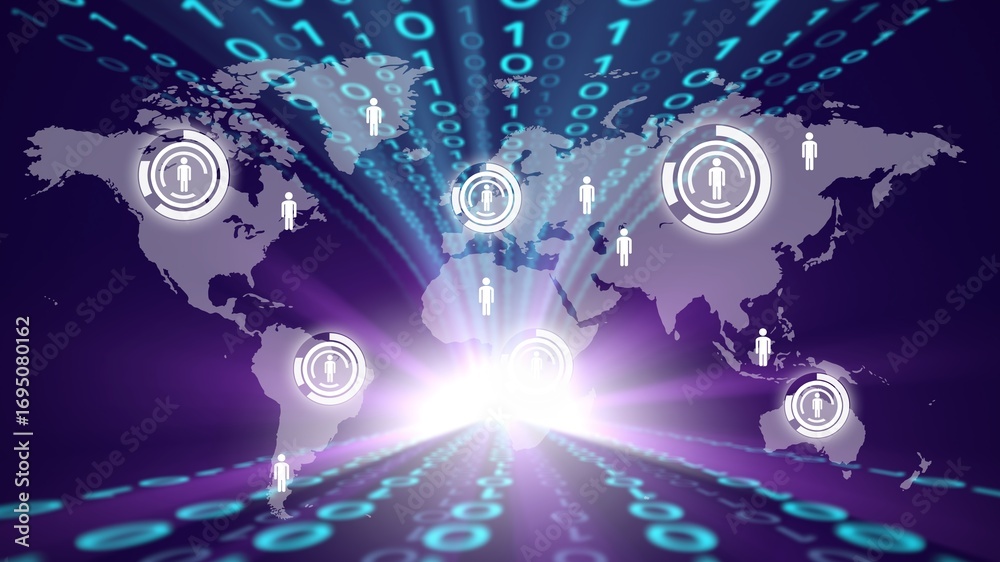 World map and Binary code background Stock Photo | Adobe Stock