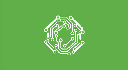 Abstract Hexagonal Circuit Board Design.