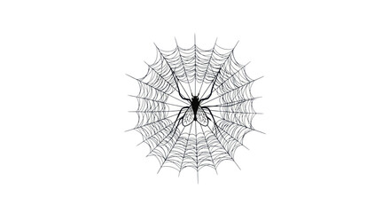Detailed illustration of a spider in its web showcasing intricate design and arachnid features.