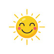 © Lull - Cheerful Smiling Sun Character. This delightful emblem features a beaming solar orb radiating warmth and happiness. Its rosy cheeks and sweet grin symbolize positivity and bright days.
