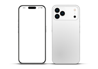 Wall Mural - realistic smartphone mockup. mobile phone vector with isolated on white background. device front vie