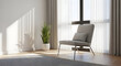 © RIOKO - Relaxing Interior Scene Featuring a Comfortable Chair, Houseplant, and Natural Light, Calm Space