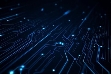 Wall Mural - blue circuit line background vector illustration, a technology and digital network concept with a da