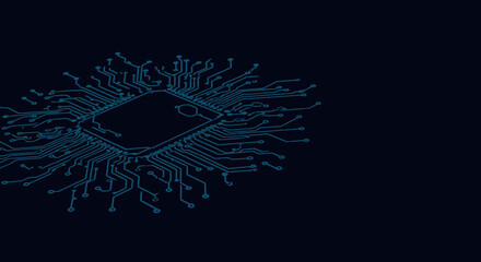 Abstract blue circuit board illustration representing technology and connections