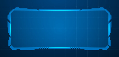 Digital HUD screen or technology box interface vector editable