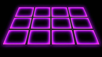 Wall Mural - Vibrant Neon Grid with Pink and Black Background Creating a Futuristic and Eye-Catching Visual for Digital Art and Design Projects