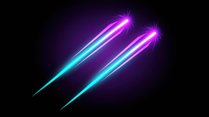 Wall Mural - Neon Light Streaks with Glowing Effect for Futuristic Background or Graphic Design Projects in Vibrant Blue and Purple Shades