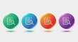© Png stock - Four colorful spheres display icons of documents and magnifying glasses, symbolizing data analysis
