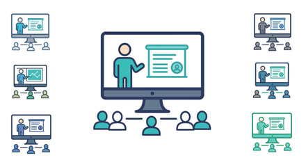 Visualizing Data & Digital Connectivity: Essential Flat Monitor Icon for Modern Technology