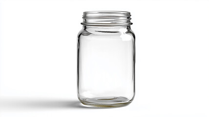 Empty glass jar with transparent background