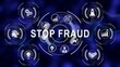 © AR Rahman - Digital concept depicting fraud prevention and cybersecurity protection with modern technology icons.