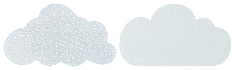 Wall Mural - png whimsical clouds with textured design, element set on transparent background