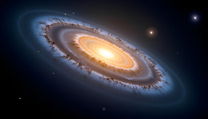 stunning spiral galaxy with glowing core in deep space