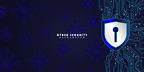 Cybersecurity and data protection template background vector
