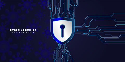 Cybersecurity and data protection template background vector