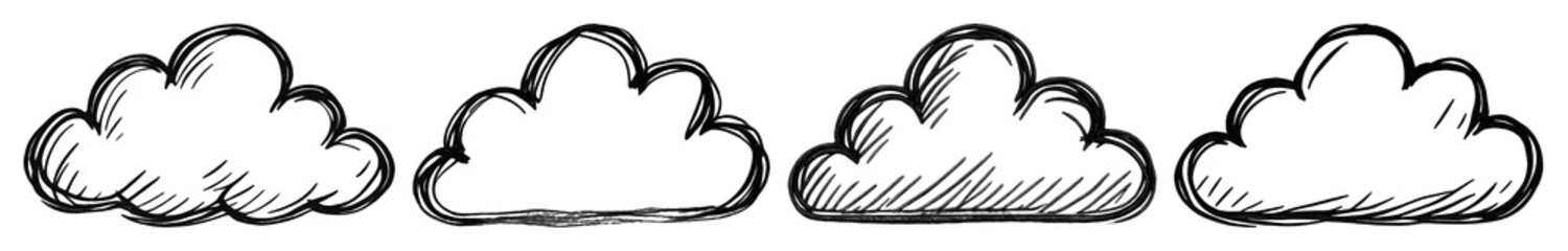 Wall Mural - Hand-drawn clouds in sequence
