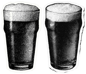 Wall Mural - vintage beer glasses illustration
