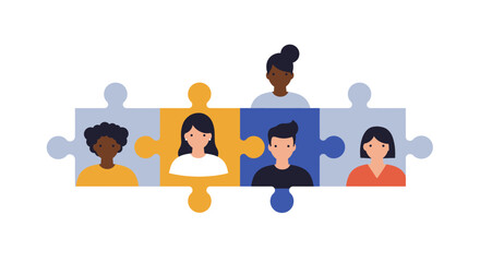 Strategic Integration of Diverse Elements: Abstract Puzzle Pieces Aligning for Unified Business Growth